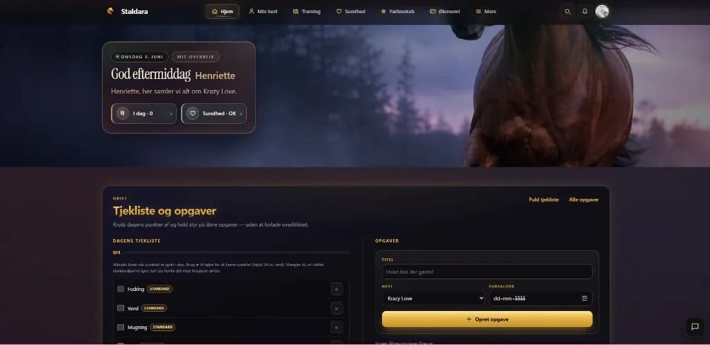Staldara dashboard